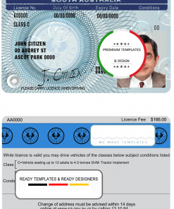South Australia driving license template in PSD format, fully editable, with all fonts