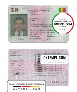 Senegal driving license template in PSD format, fully editable