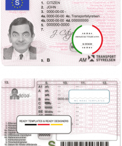 Sweden driving license template in PSD format