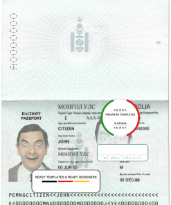 Mongolia passport template in PSD format, fully editable
