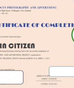 USA Completion Certificate template in Word and PDF format