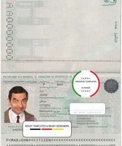 Morocco passport template in PSD format