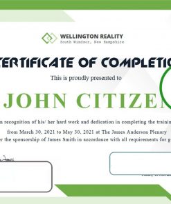 USA Completion certificate template in Word and PDF format, version 2