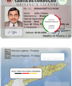 Timor-Leste driving license template in PSD format, fully editable