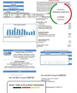 USA Fallbrook Public utility bill template in Word and PDF format