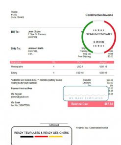 USA Techno Liberal Pvt Ltd invoice template in Word and PDF format, fully editable
