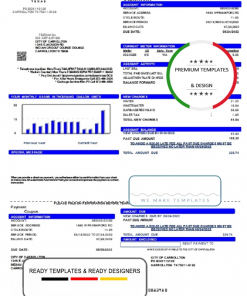 USA Texas Carrollton utility bill template in Word and PDF format