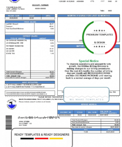 USA Texas City of Laredo Utilities Department water utility bill template in Word and PDF format