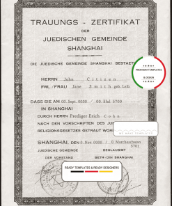 Germany marriage certificate template in PSD format