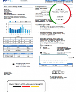 USA Philadelphia PPL utility bill template in Word and PDF format