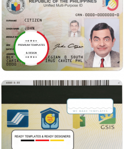 Philippines ID template in PSD format, fully editable
