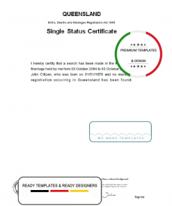 Australia Queensland divorce certificate template in Word format