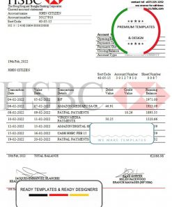 Brunei HSBC proof of addres statement template in Word and PDF format