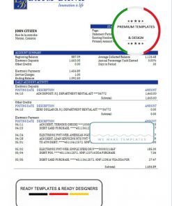 Comoros Exim bank statement template in Word and PDF format