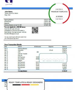 Iran Bank Sederet Iran proof of address bank statement template in Word and PDF format