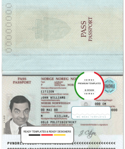 Norway passport template in PSD format