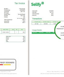 Latvia Sellfy tax invoice template in Word and PDF format, fully editable