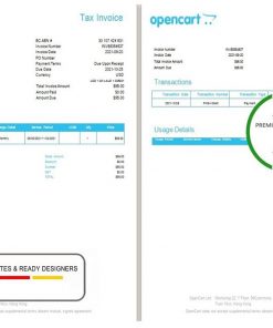 Hong Kong OpenCart tax invoice template in Word and PDF format, fully editable