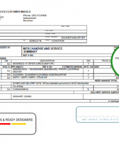 USA The Home Depot invoice template in Word and PDF format, fully editable