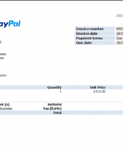 USA PayPal invoice template in Word and PDF format, fully editable