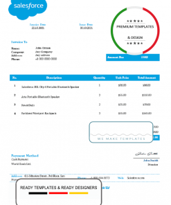 USA Salesforce invoice template in Word and PDF format, fully editable