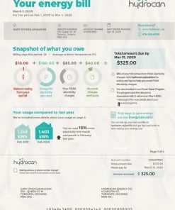 Canada Ontario Utility Bill Psd Template : Canada Ontario Proof of address Psd Template