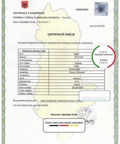 Albania death certificate fully editable template in PSD format