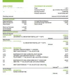 Solomon Islands BSP bank statement, Excel and PDF template