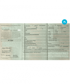 Germany vehicle registration certificate PSD template, completely editable