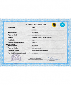 # wise crowd death universal certificate PSD template, completely editable