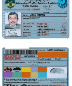 PAKISTAN Islamabad driving license PSD template, with fonts