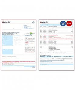 India Indian Oil utility bill template in Word and PDF format, 6 pages
