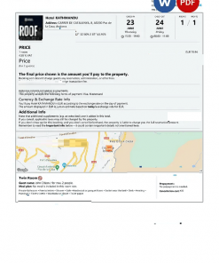 Andorra hotel booking confirmation Word and PDF template, 2 pages