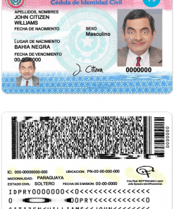 Paraguay ID card PSD template, completely editable