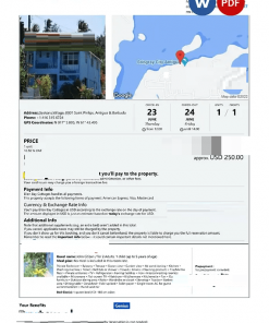 Antigua & Barbuda hotel booking confirmation Word and PDF template, 2 pages