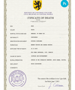 # trust vital record death certificate universal PSD template