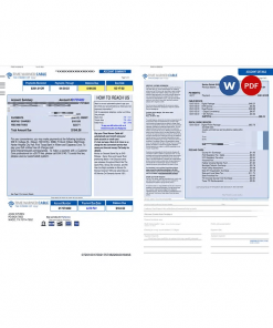 USA Time Warner Cabel utility bill, Word and PDF template, 3 pages