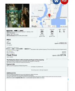 Bangladesh hotel booking confirmation Word and PDF template, 2 pages