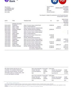 United Kingdom Starling Word and PDF template, version 2