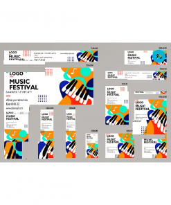 # musicology editable banner template set of 13 PSD