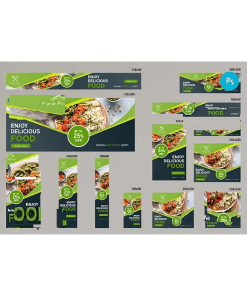 # kitchen fuel editable banner template set of 13 PSD