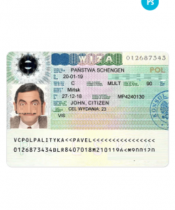 POLAND schengen visa PSD template, with fonts