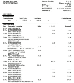 All bank statement
