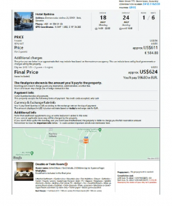 Slovakia hotel booking confirmation Word and PDF template, 2 pages