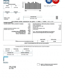 Saudi Arabia AlKawther utility bill, Word and PDF template