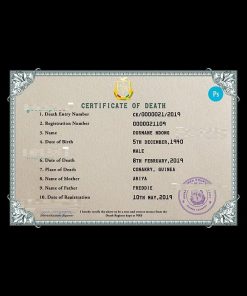 Guinea death certificate Word and PDF template, completely editable