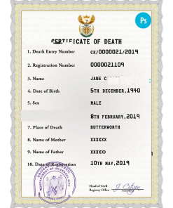 # coat optimum vital record death certificate universal PSD template