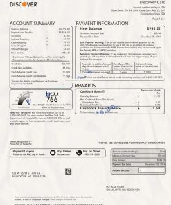 Discover Card Statement Template Psd