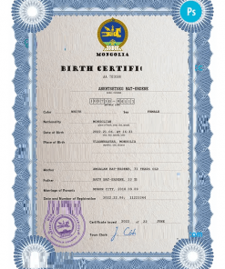 Monaco vital record birth certificate PSD template, fully editable