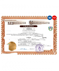 Argentina marriage certificate Word and PDF template, fully editable